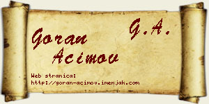 Goran Aćimov vizit kartica
